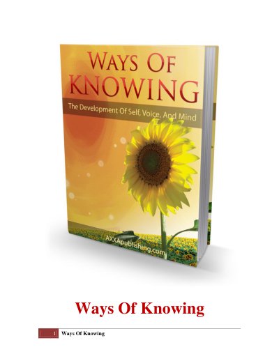 Ways Of Knowing